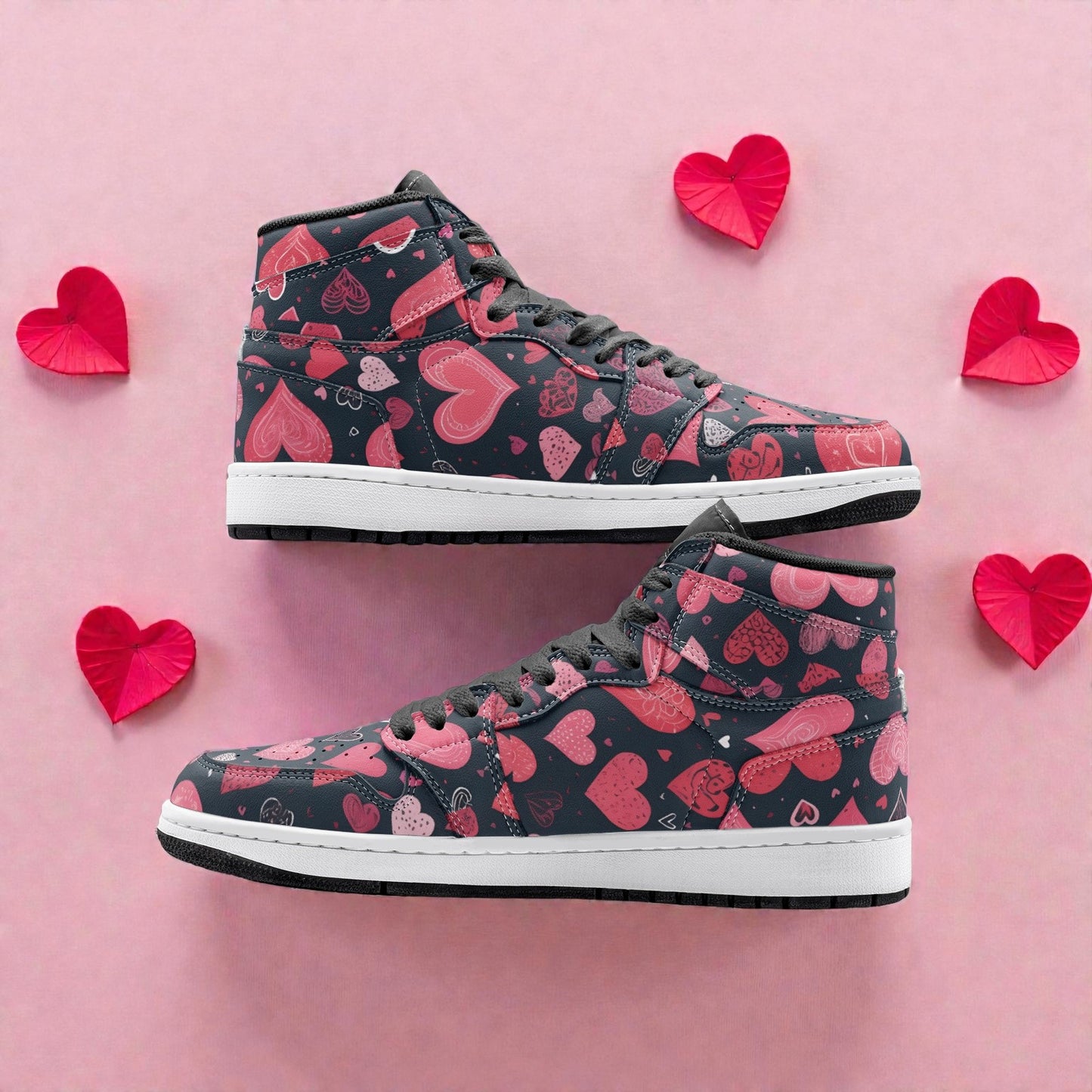 Unisex High Top Sneaker - Night Hearts