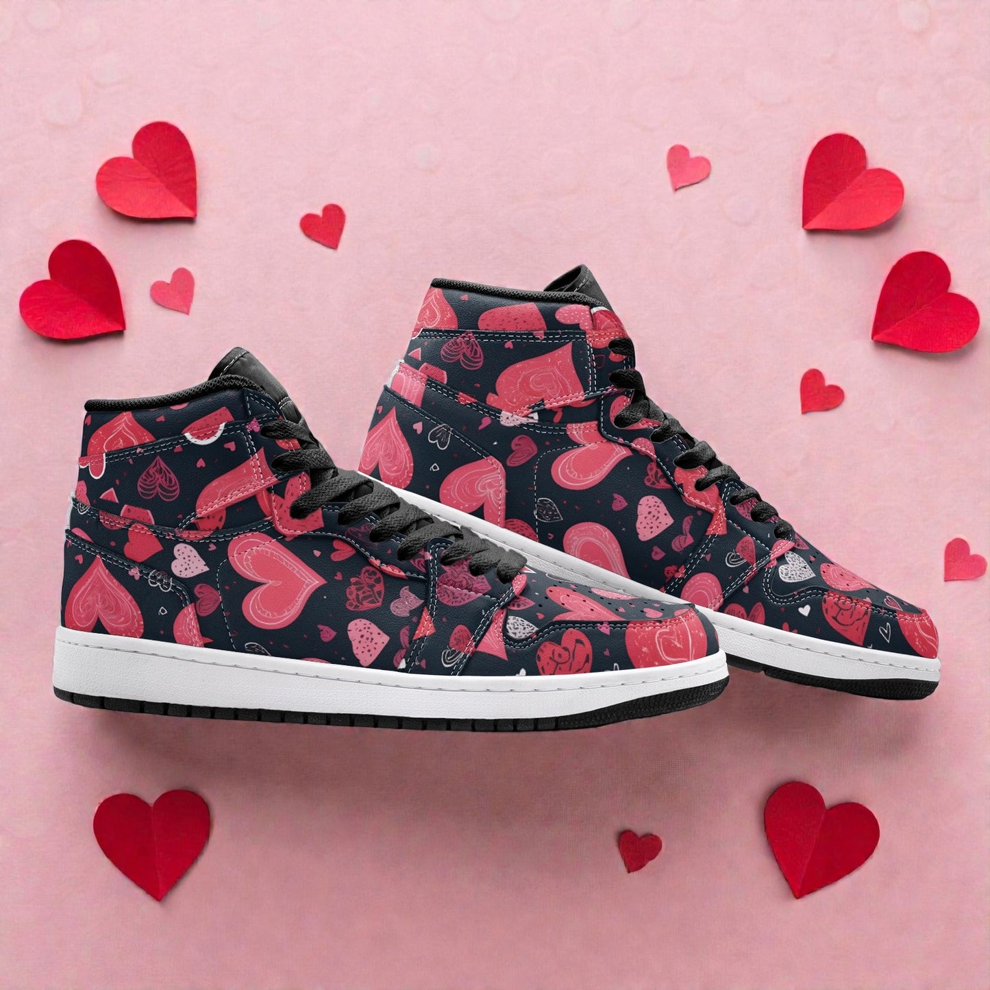 Unisex High Top Sneaker - Night Hearts