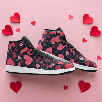 Unisex High Top Sneaker - Night Hearts