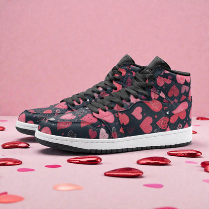 Unisex High Top Sneaker - Night Hearts