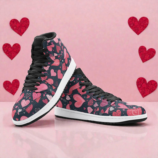 Unisex High Top Sneaker - Night Hearts