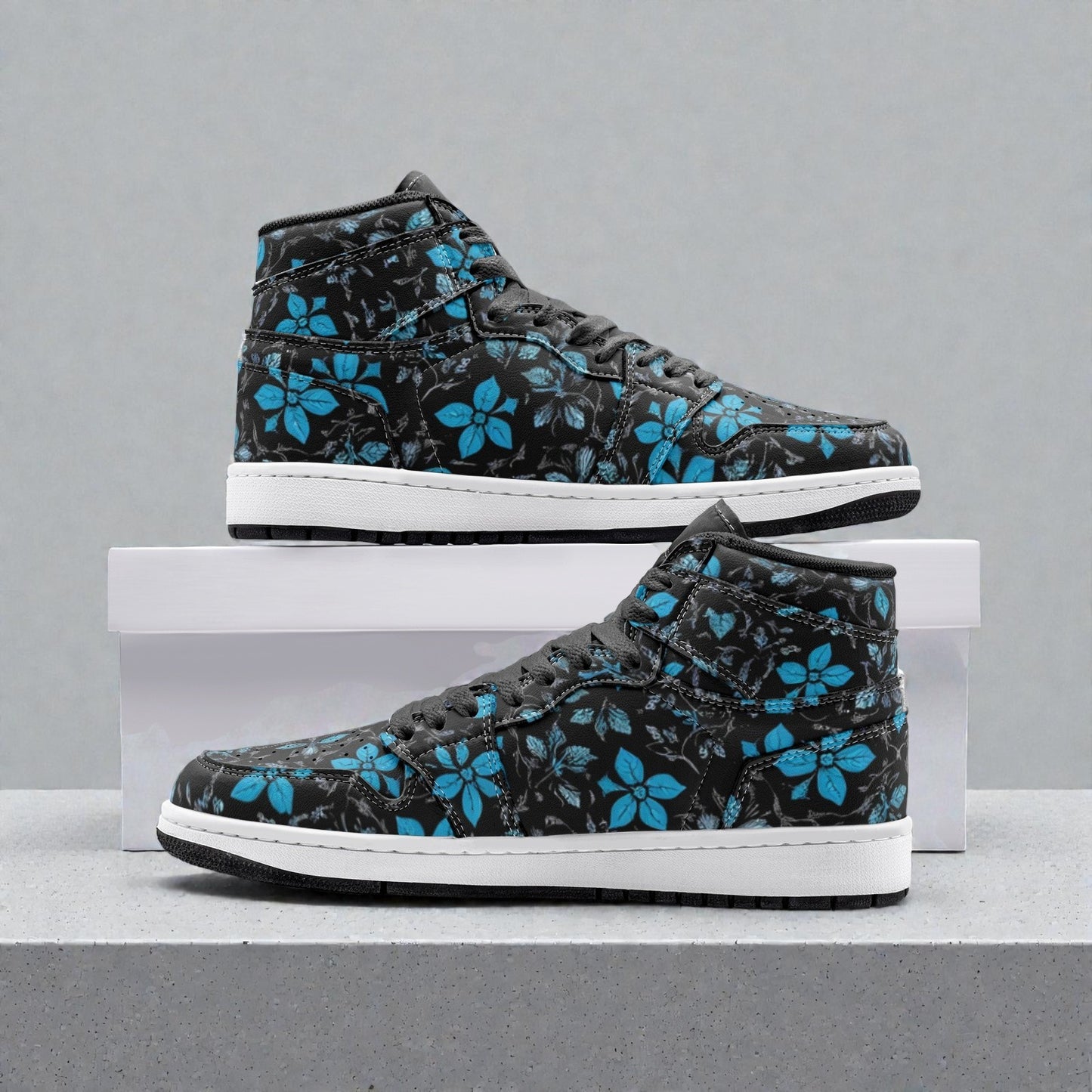 Unisex High Top Sneaker – Frozen Flowers