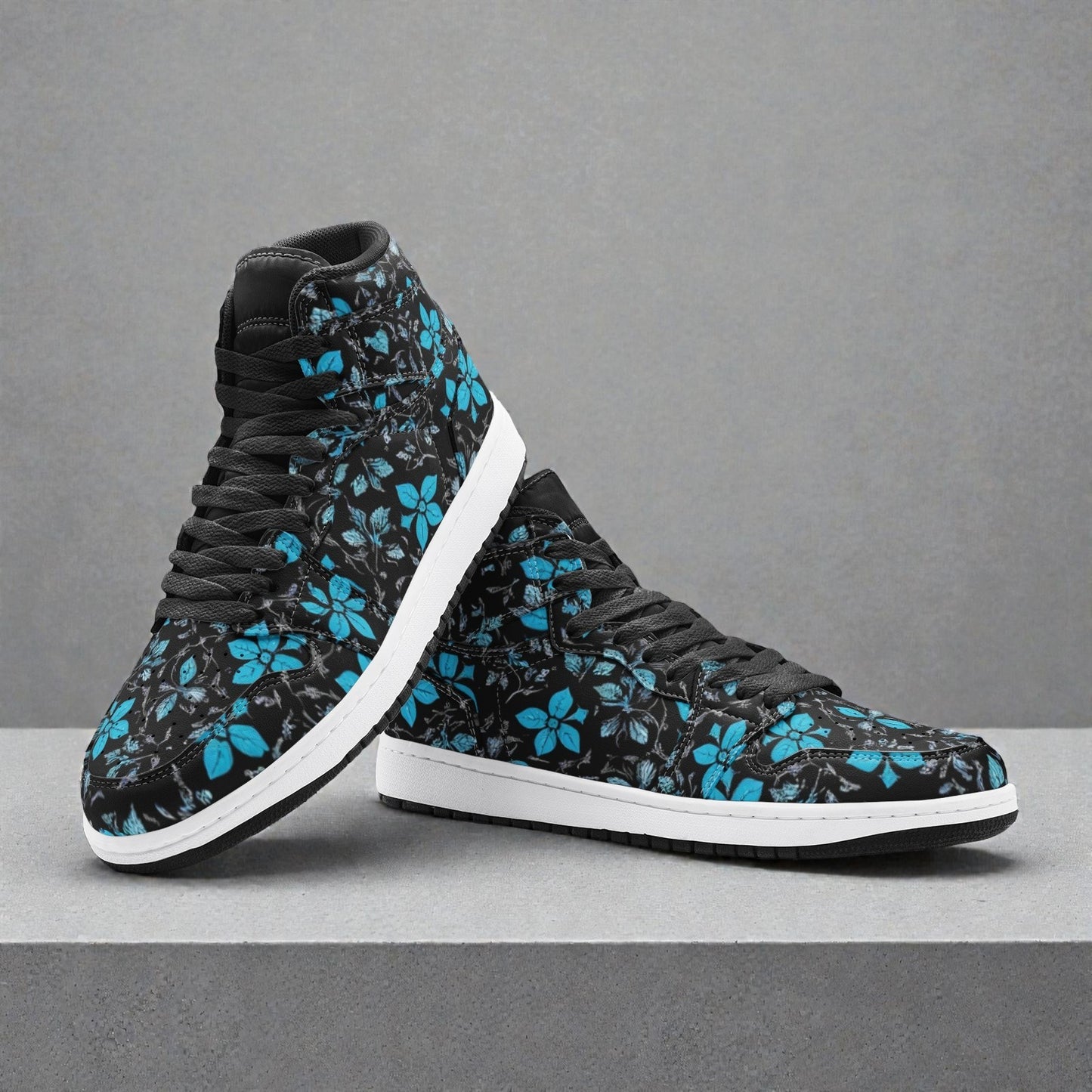 Unisex High Top Sneaker – Frozen Flowers