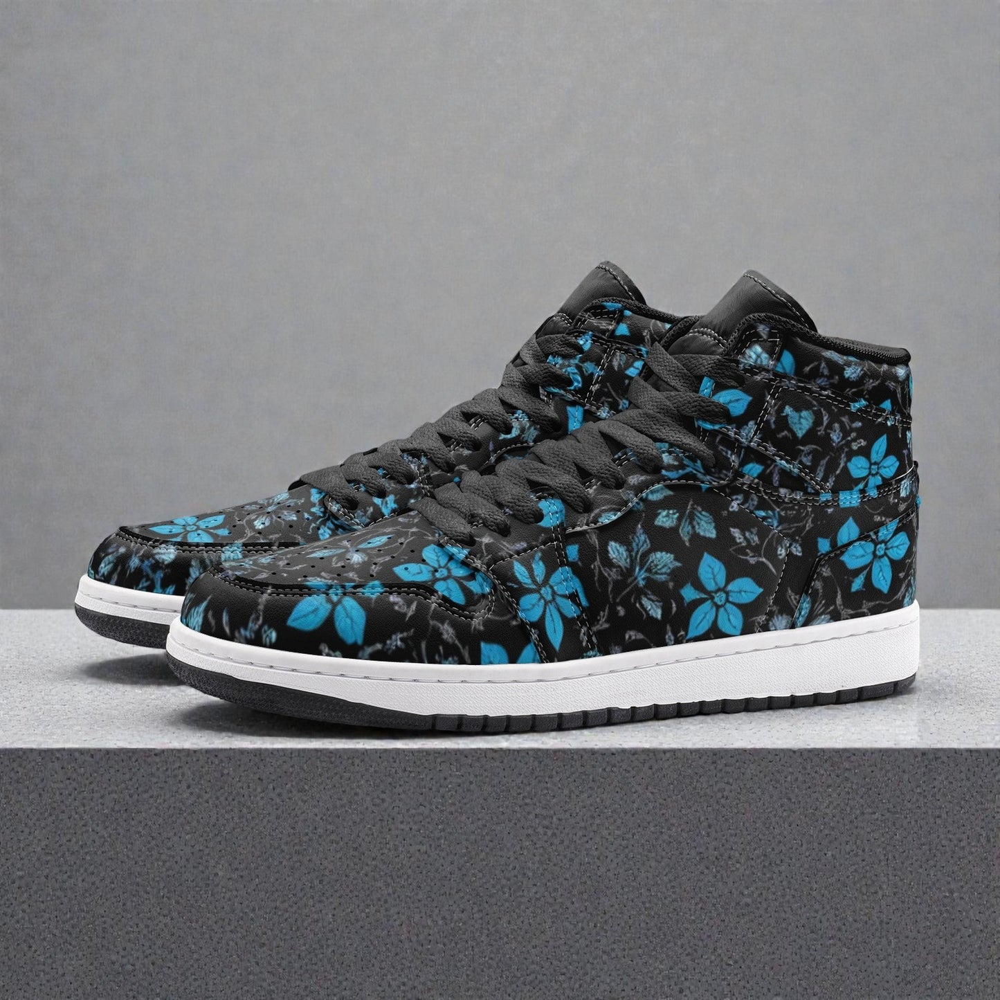 Unisex High Top Sneaker – Frozen Flowers