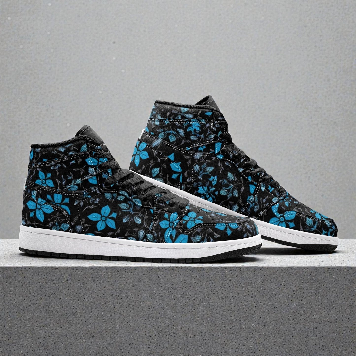 Unisex High Top Sneaker – Frozen Flowers