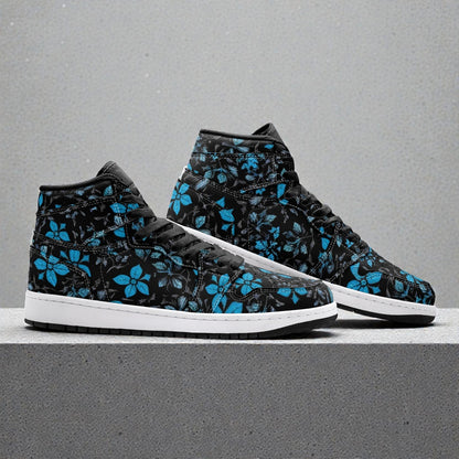 Unisex High Top Sneaker – Frozen Flowers