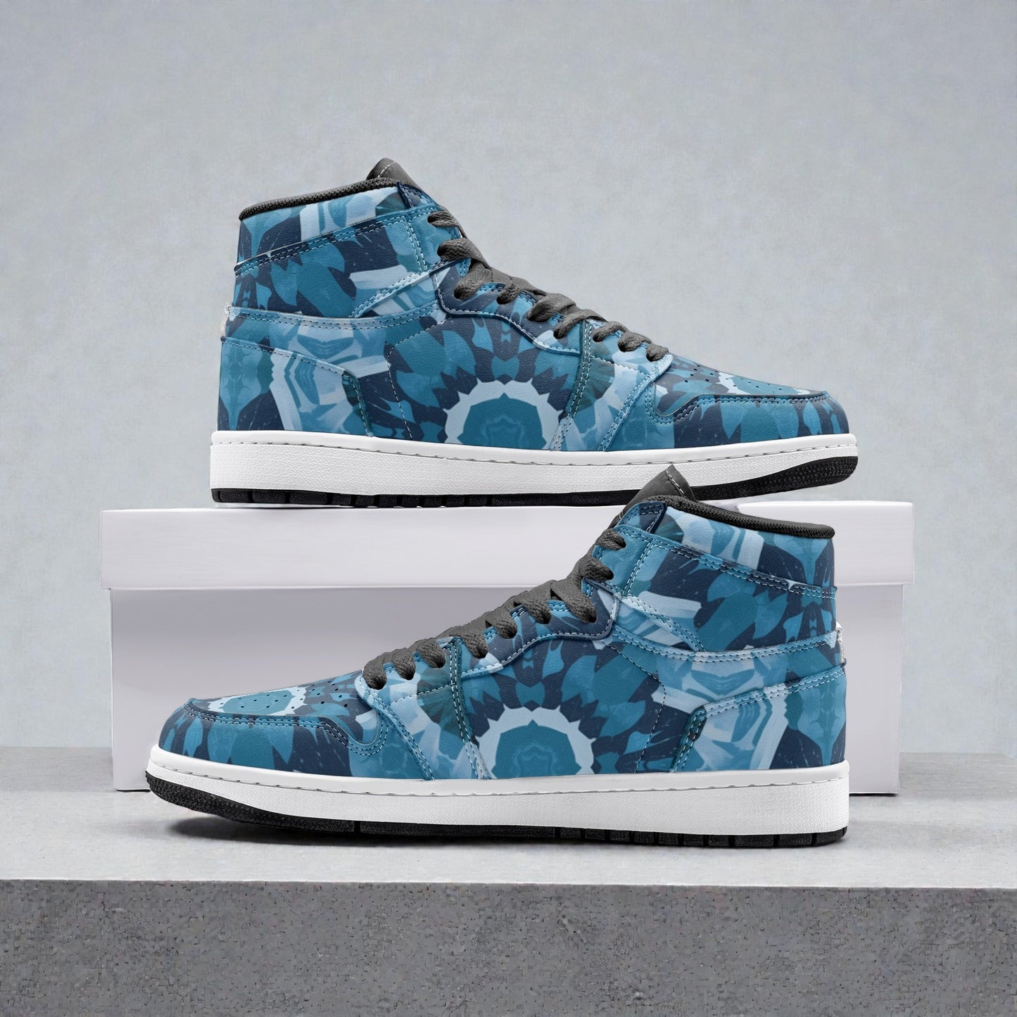 Unisex High Top Sneaker – Azure Crystals