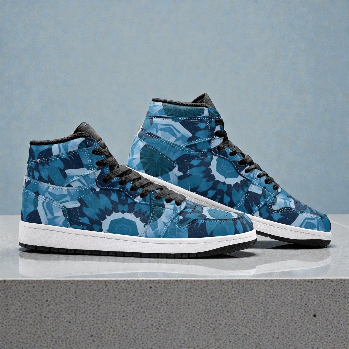 Unisex High Top Sneaker – Azure Crystals