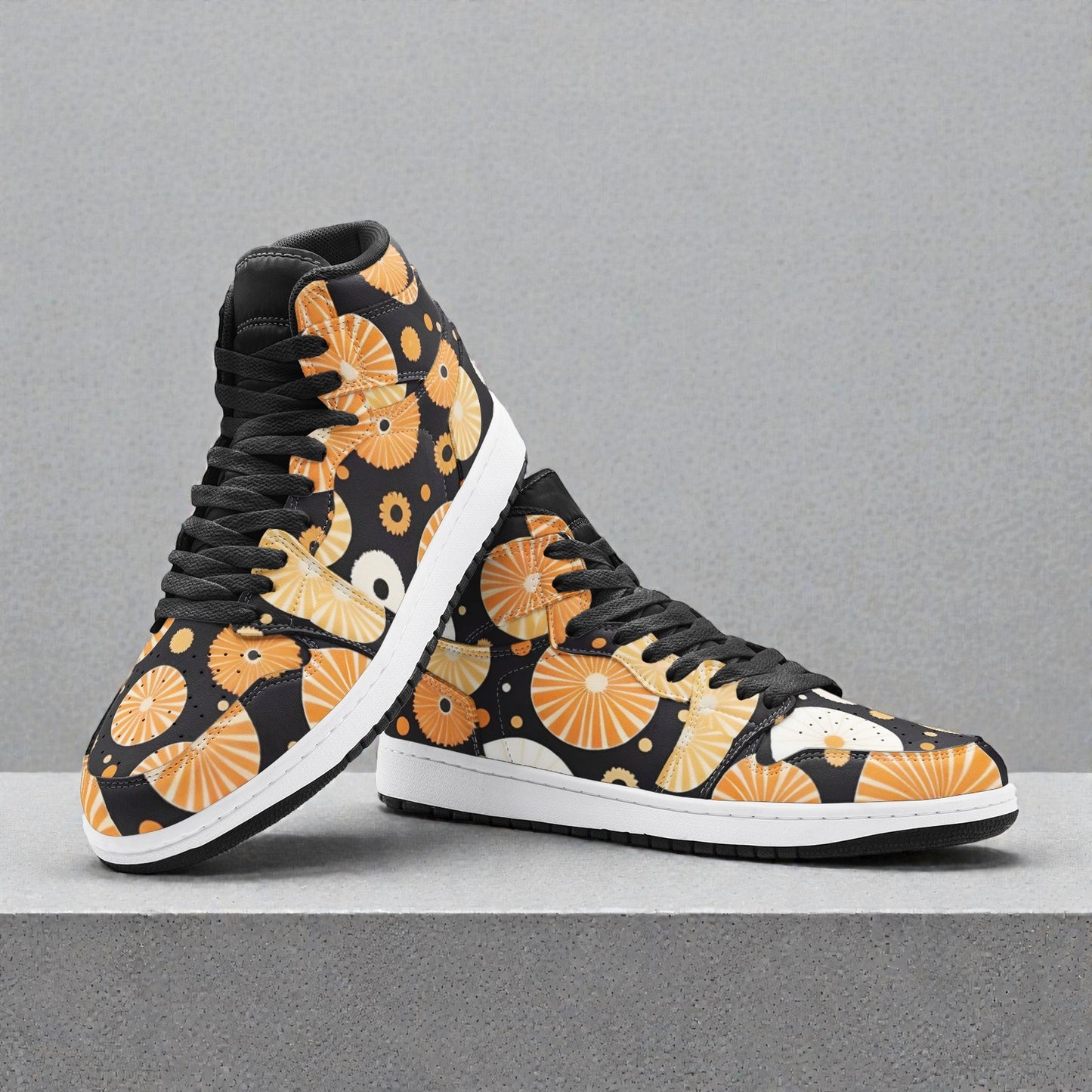 Unisex High Top Sneaker – Orange Pop