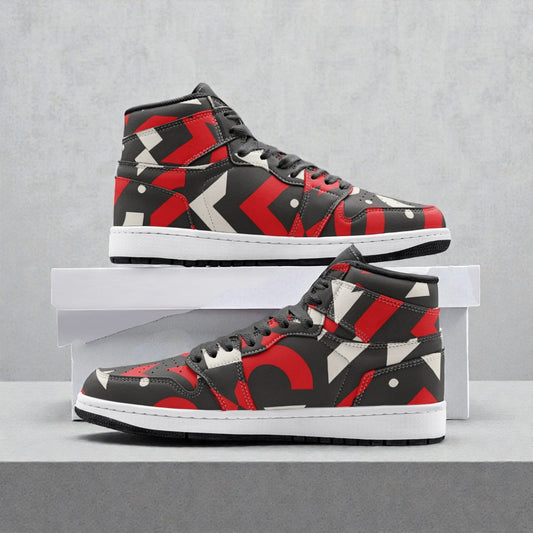 Unisex High Top Sneaker – Red Axis