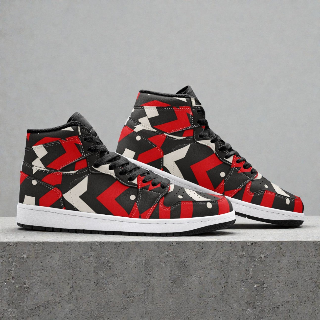 Unisex High Top Sneaker – Red Axis