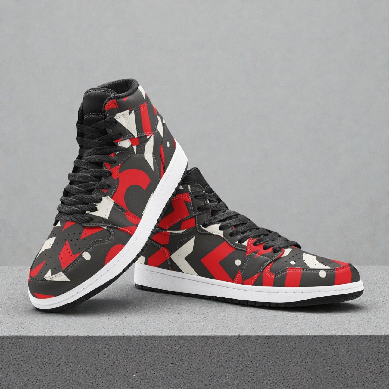 Unisex High Top Sneaker – Red Axis