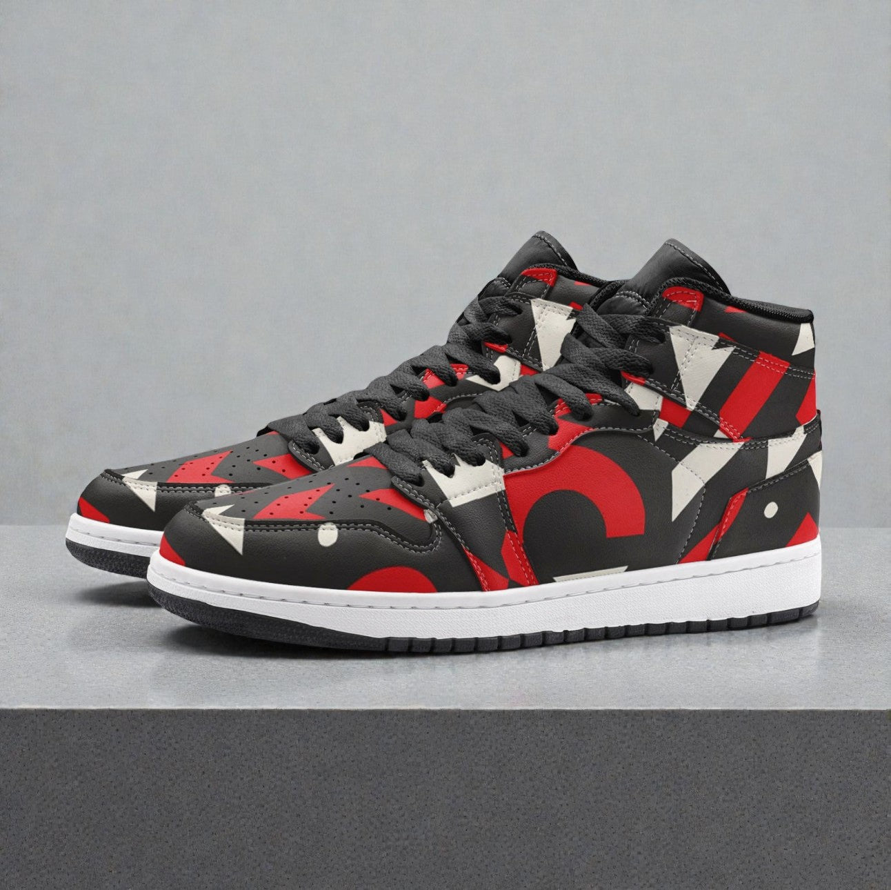 Unisex High Top Sneaker – Red Axis