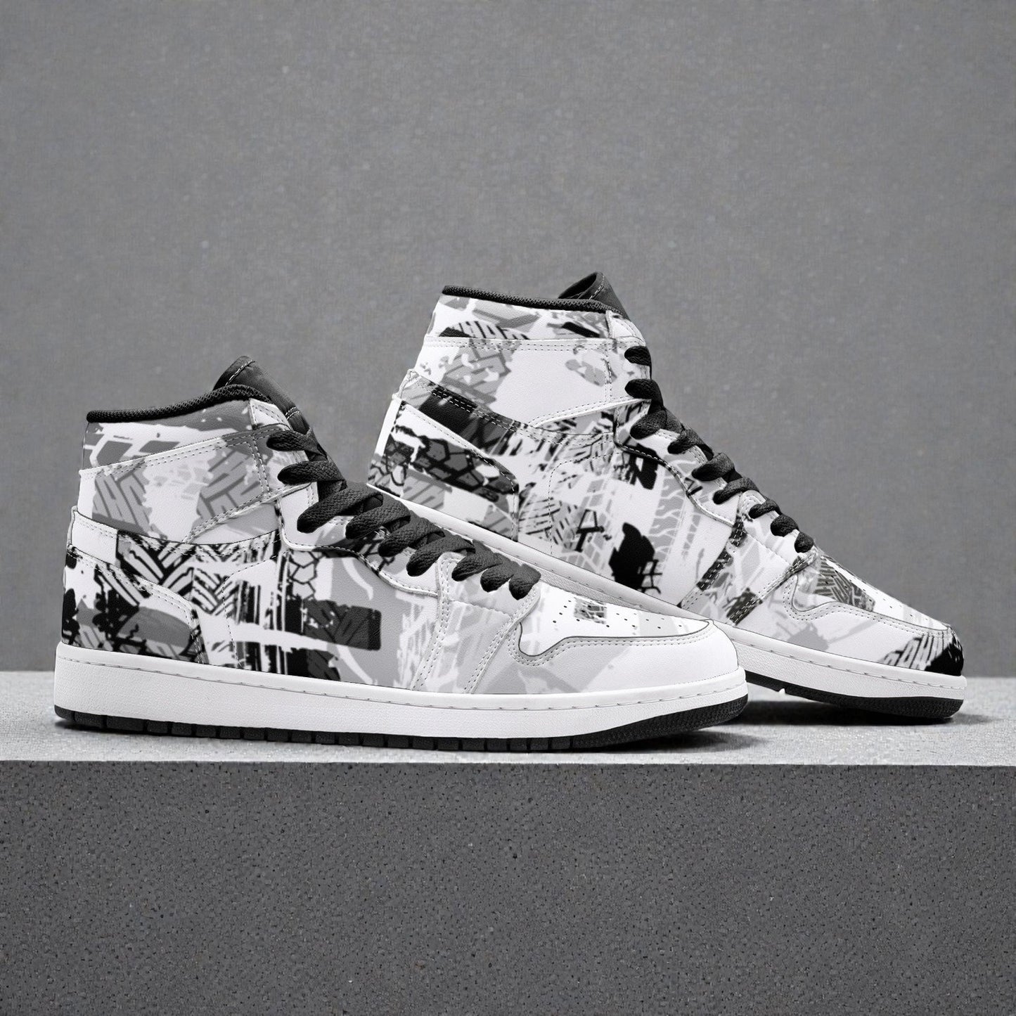 Unisex High Top Sneaker – Static Noise