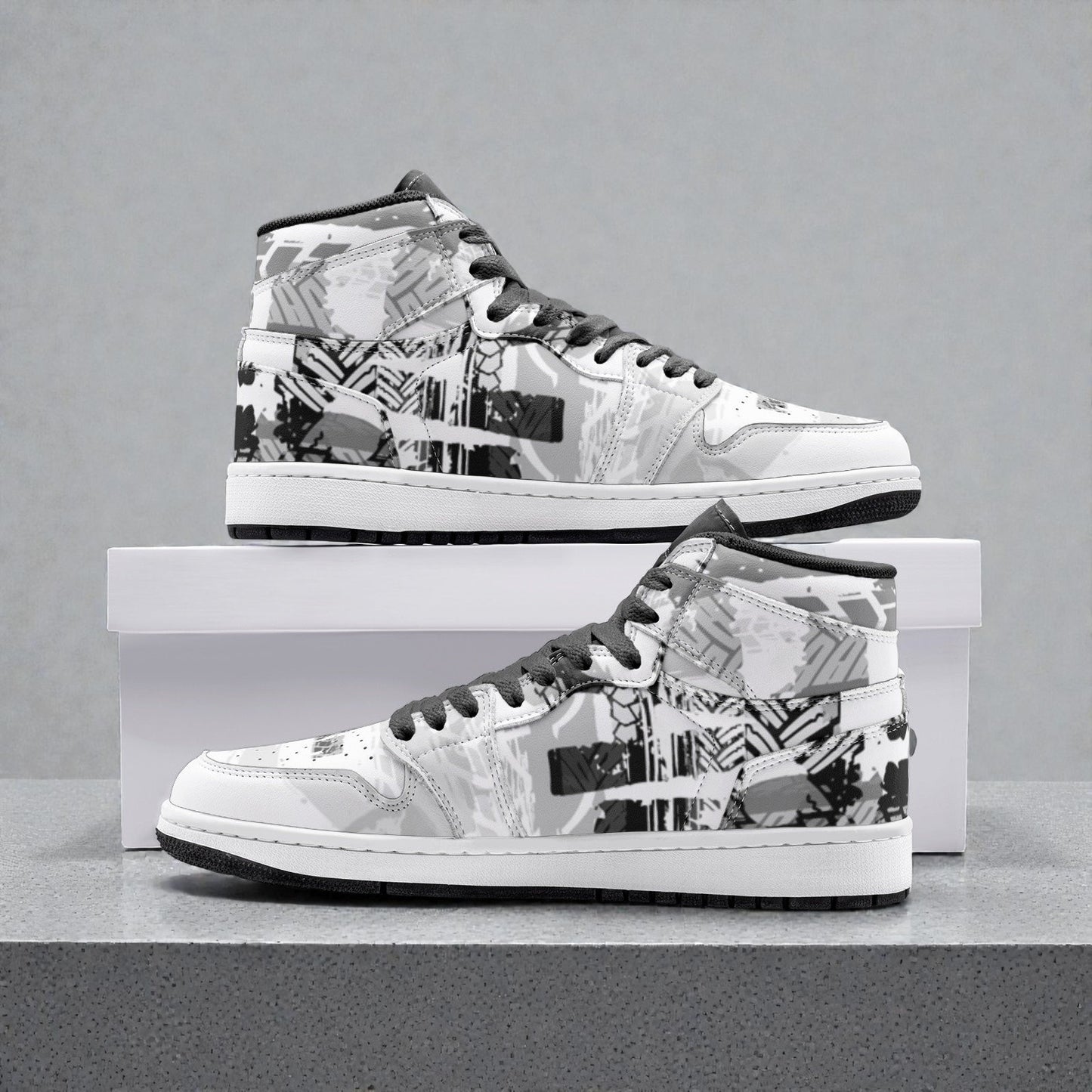 Unisex High Top Sneaker – Static Noise