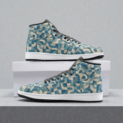 Unisex High Top Sneakers - Teal Waves