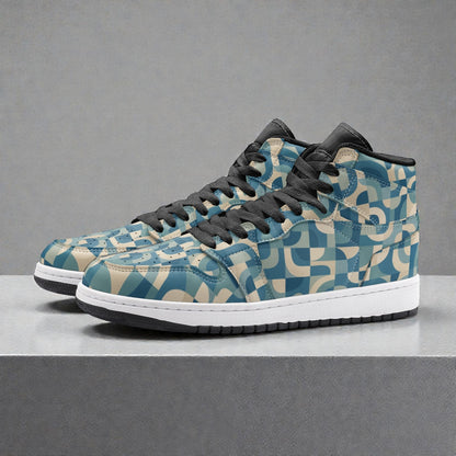 Unisex High Top Sneakers - Teal Waves