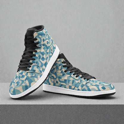 Unisex High Top Sneakers - Teal Waves